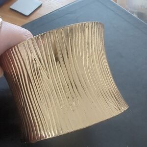 Gold Textured Cuff Bracelet